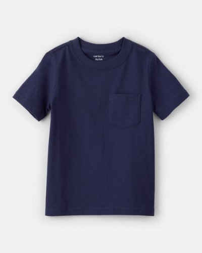 Franela Azul oscuro con bolsillo de niño 5T
