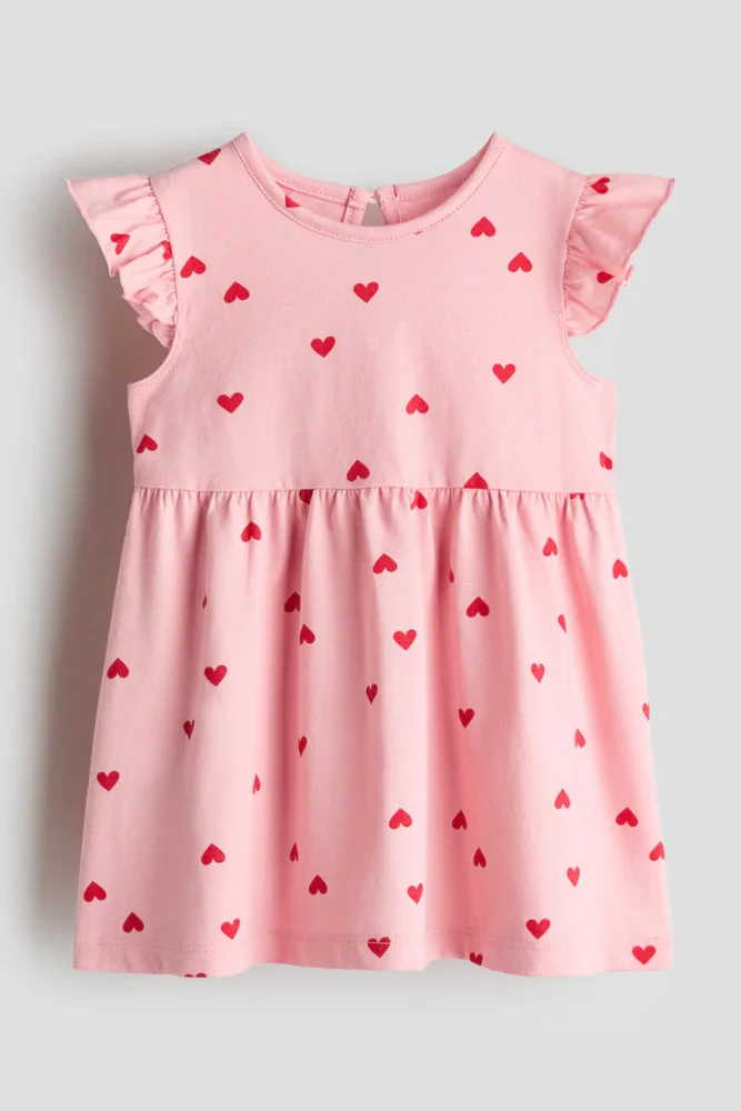 Vestido Rosado con corazoncitos rojos 2T