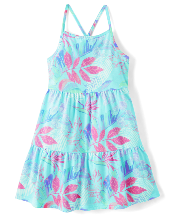 Vestido playero turquesa floral 5/6T