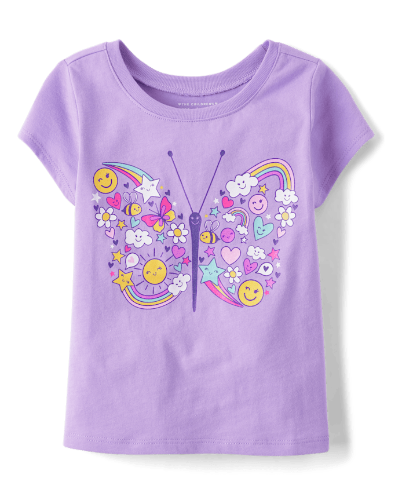 Franela lila figura mariposa 3T