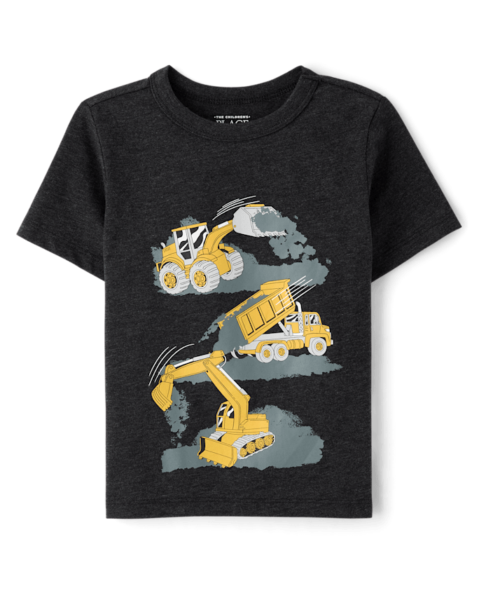 Franela Gris Negra con Figura de Excavadora 4T