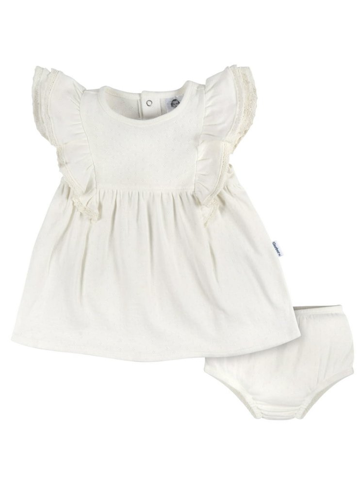 Set Vestido y Pantys Blanco 18 Meses