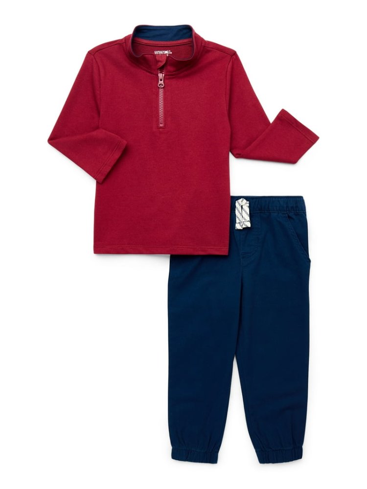 Conjunto Jogger y Sueter M/L Rojo y Azul 3T