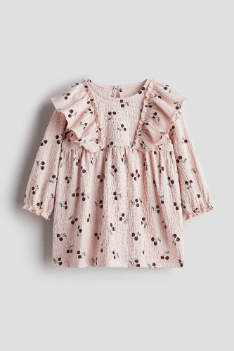 Vestido M/L Rosado con cerezas 2T