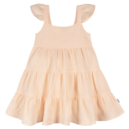Vestido melocoton de vuelos de niña 2T