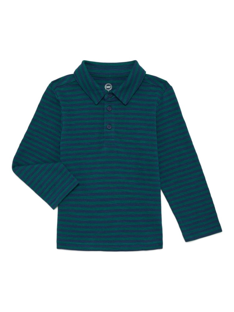 Sueter con Cuello M/L Rayas Verde y Azul 4T