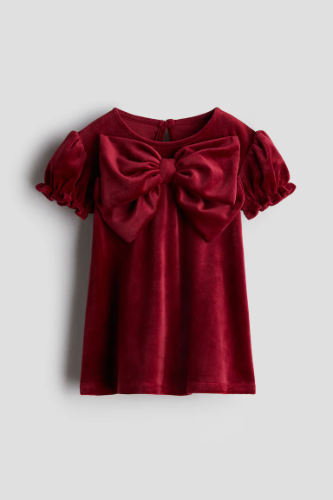 Vestido terciopelo vinotinto 3T H&M