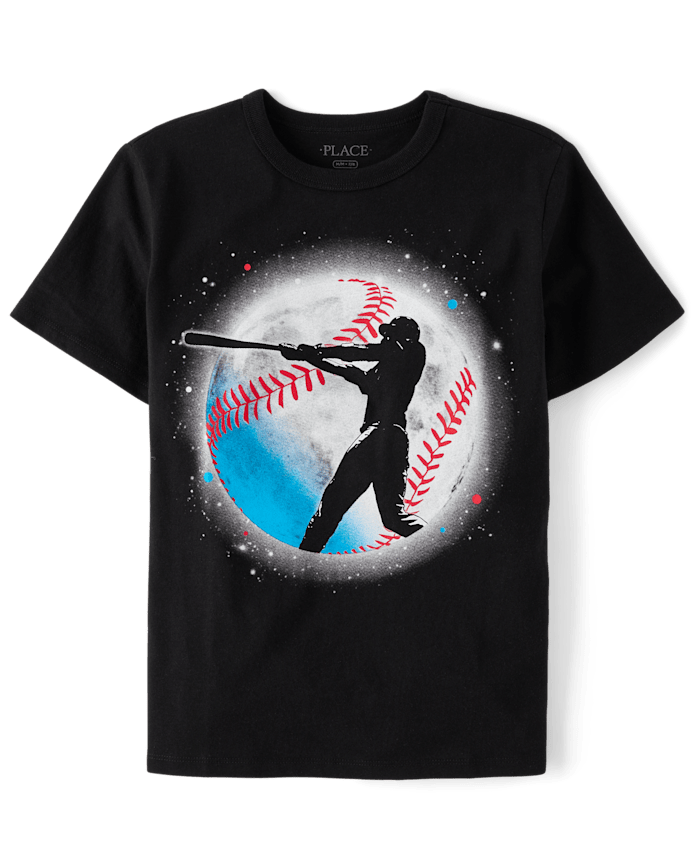 Franela Negra Figura Jugador de Beisbol 4T