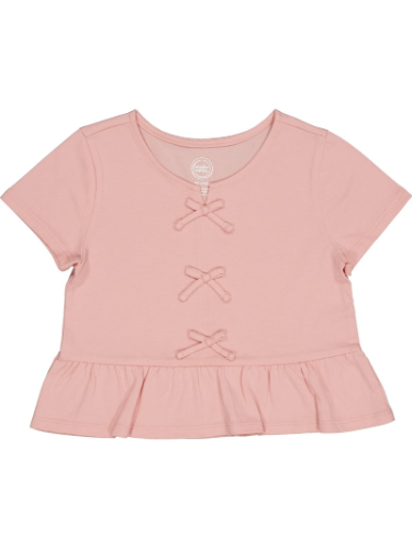 Blusa rosa con detalles en lazos 10/12T