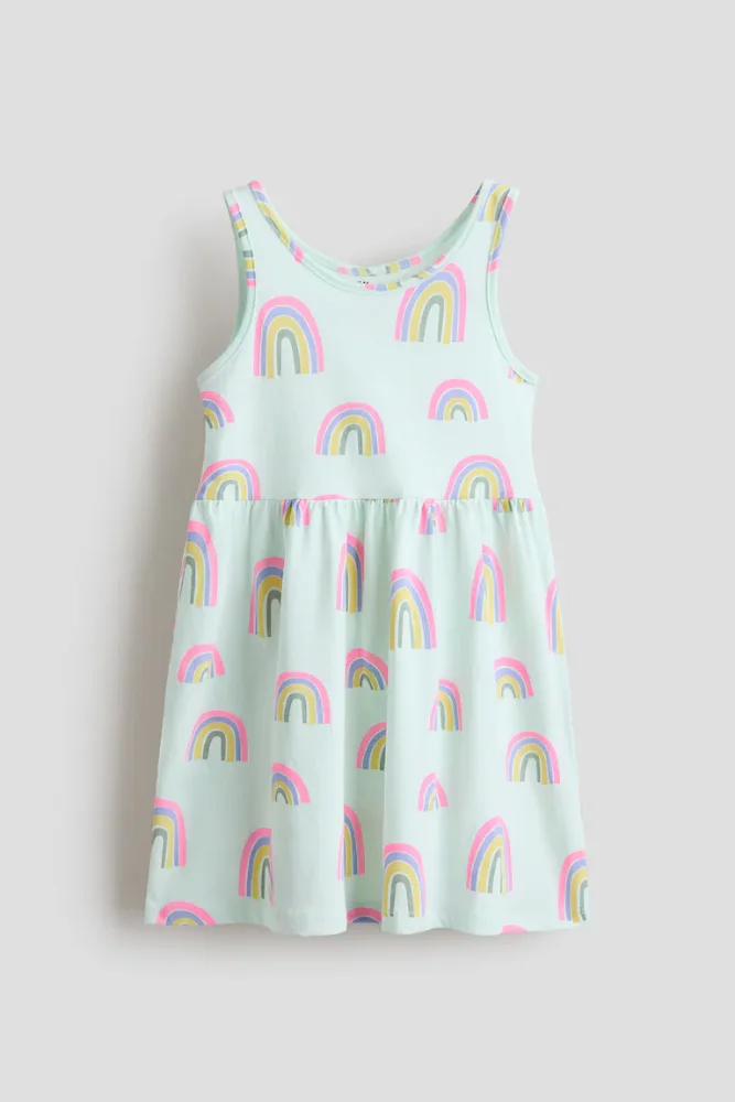 Vestido S/M Verde agua con arcoiris 2T