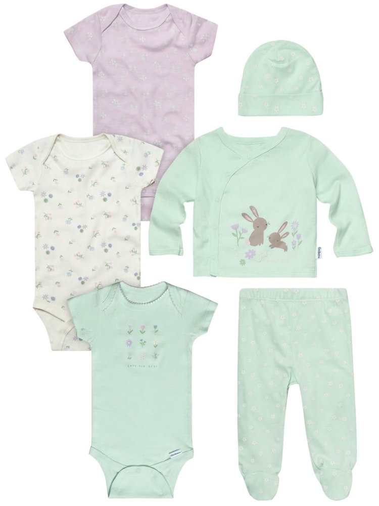 Set 6 pzas Conjunto y Bodys de Bebe 0-3 Meses