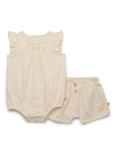 Set Body y Short crema de Bebe 3 Meses