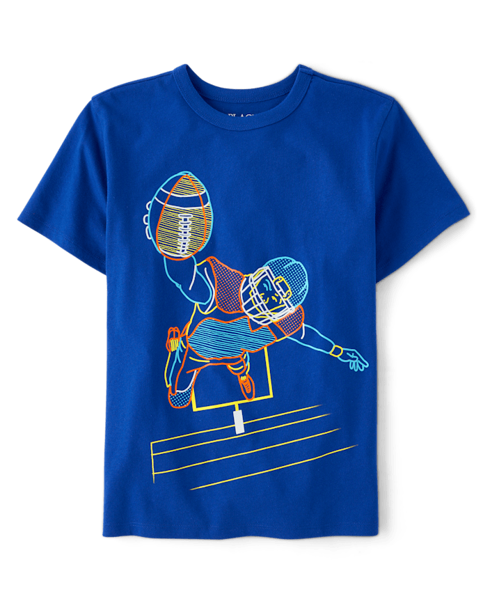 Franela Azul Figura Jugador Futbol Americano 4T