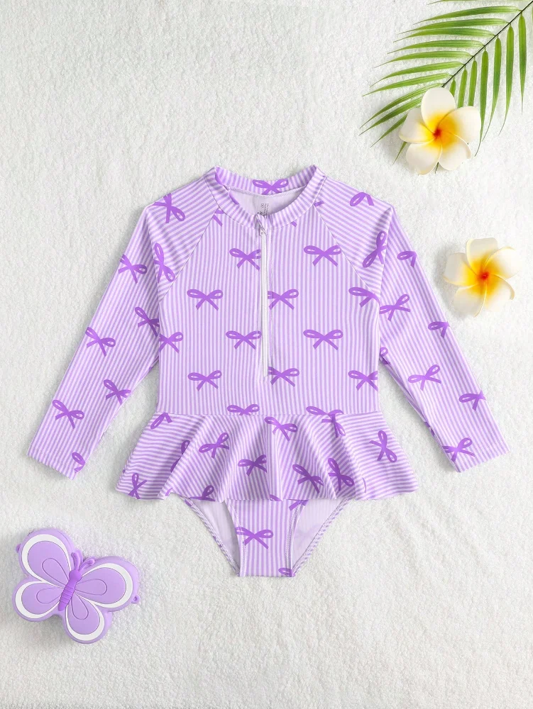 TDB Enterizo M/L Morado de Rayas y Lacitos 4T