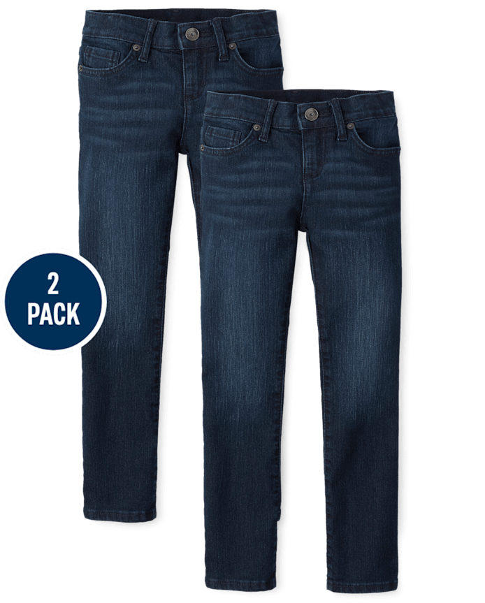 Jeans Skinny Azul oscuro de niña 4T