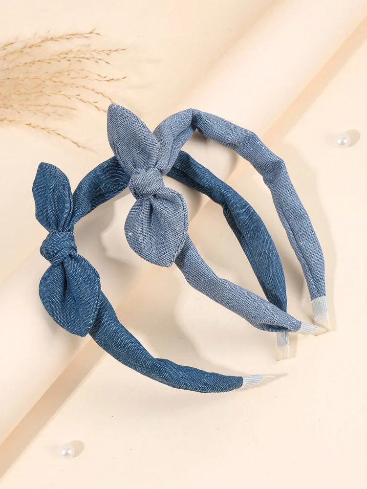 Cintillos azul jeans de nudo por unidad