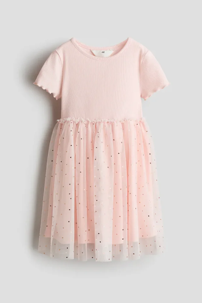 Vestido rosa de tutu con detalles brillantes 6/7T