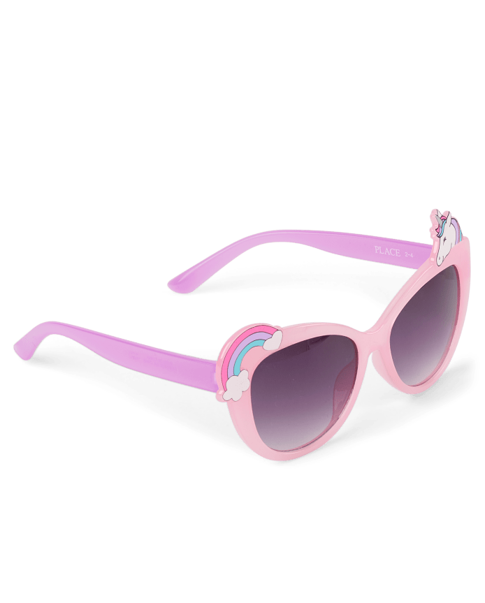 Lentes de sol rosado con detalle de arcoiris 2-4T