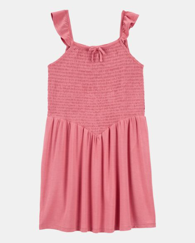 Vestido S/M Rosa arruchado de niña 6T