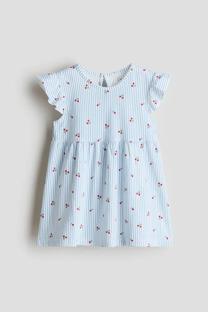 Vestido de rayas celeste y cherries 2T