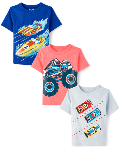 Franelas figura de carros y lanchas 3T