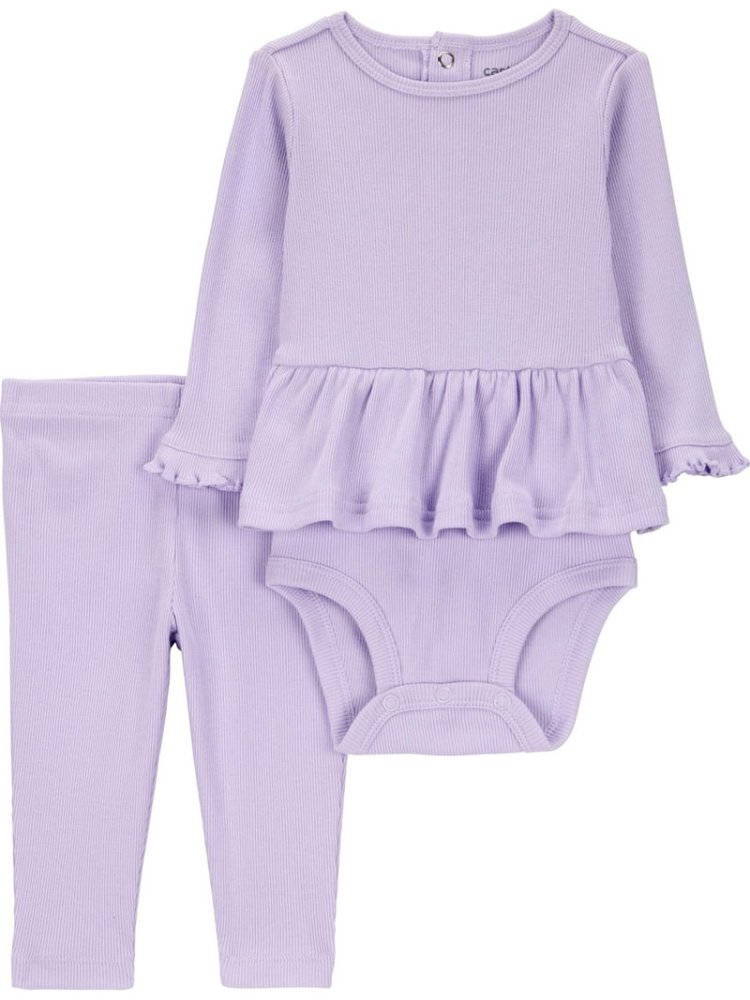 Set de Body y monito Lila de bebita 12 Meses