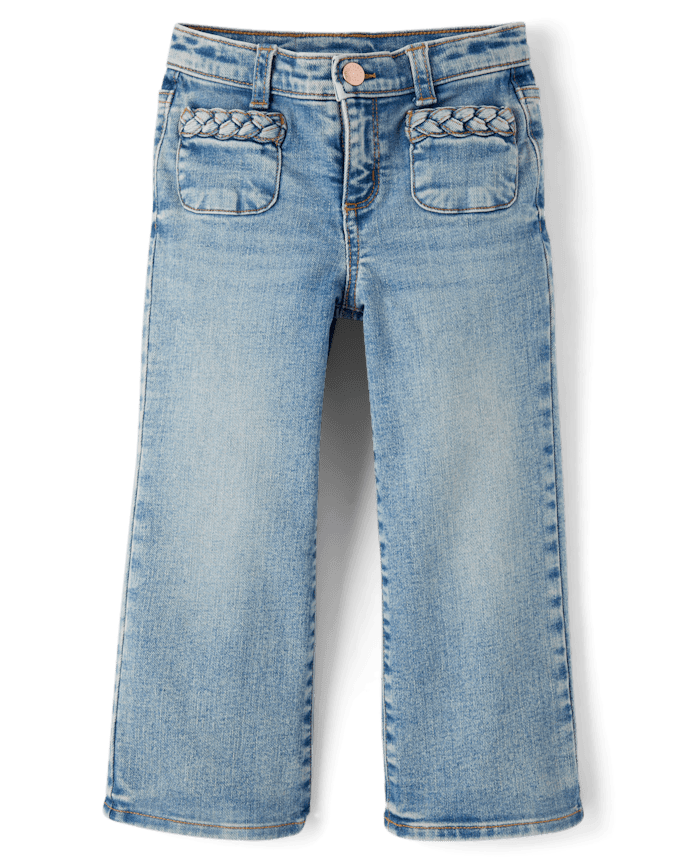 Jeans Anchos detalle de trenza en bolsillos 6T
