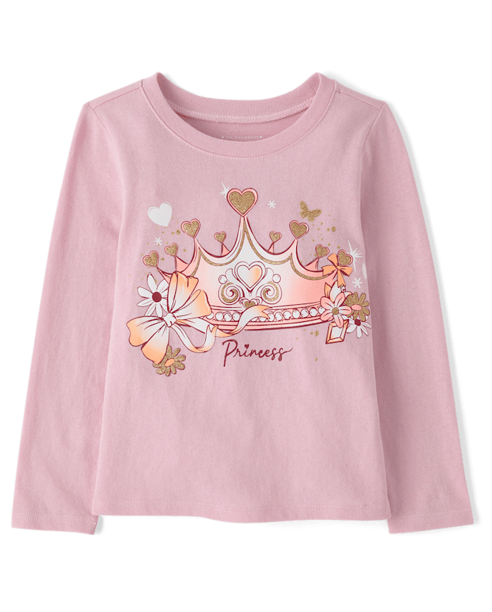 Franela M/L Lila Figura Corona Princess 5T