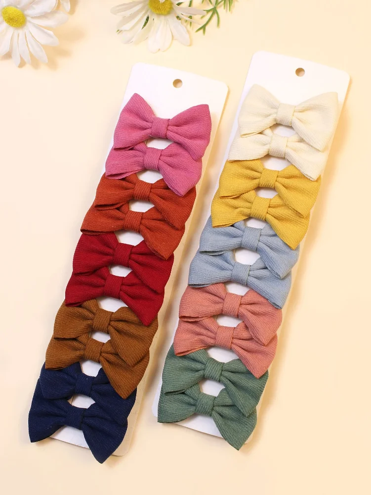 Set 5 pares de lazos con tela pana colores oscuros