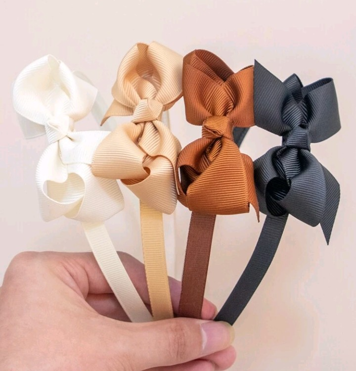 Cintillos de lazos de burbujas (Blanco, beige, marron y negro)
