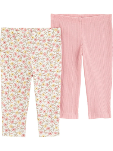 Pantalones monito de bebe rosa y floreadode bebe 6-9 Meses