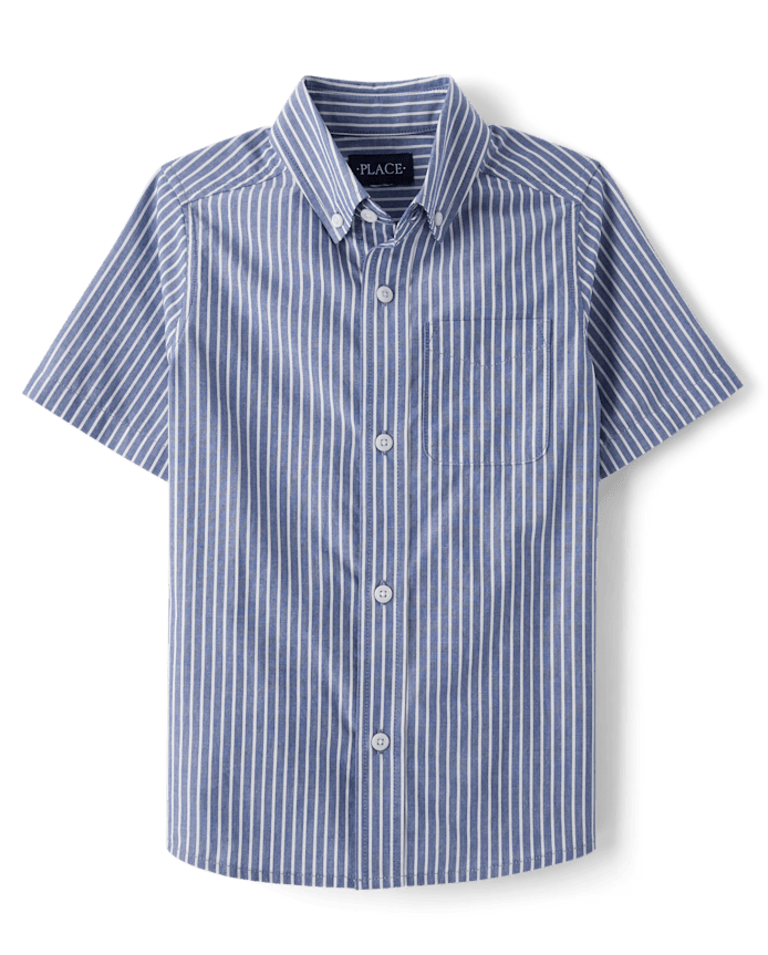 Camisa Azul de Rayas Blancas 7/8T
