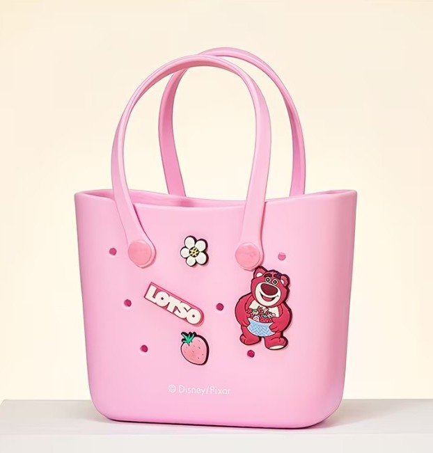 Bolso Plastico rosado lotso tipo cross