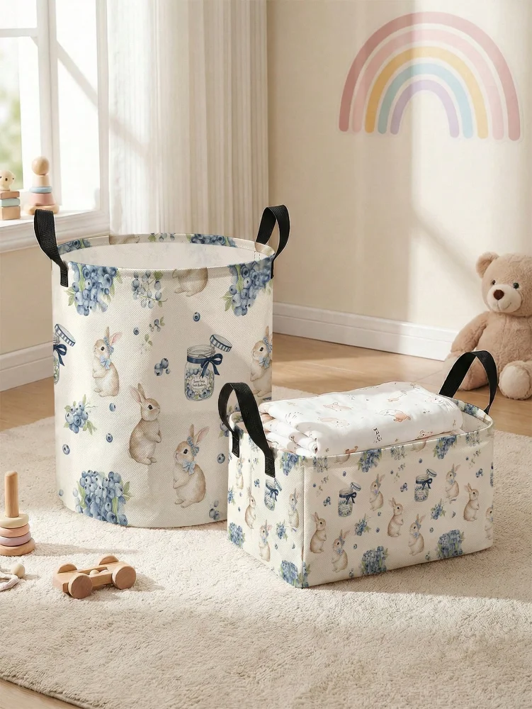 Set de 2 Cestas estampados de conejo