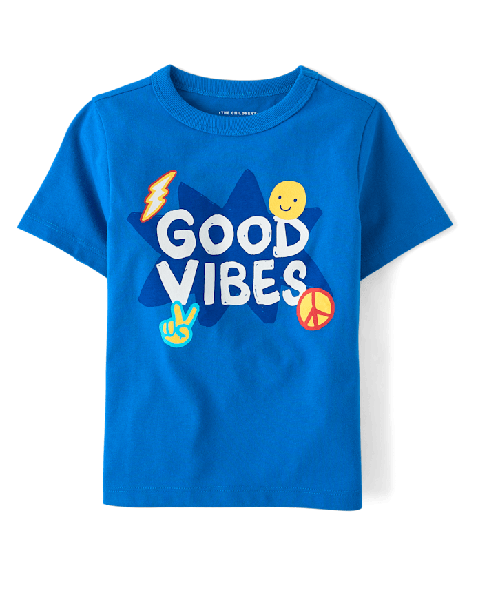 Franela Azul con Figura GOOD VIBES 5T