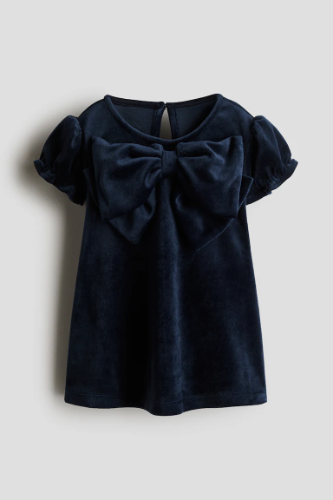 Vestido terciopelo azul oscuro 4T H&M