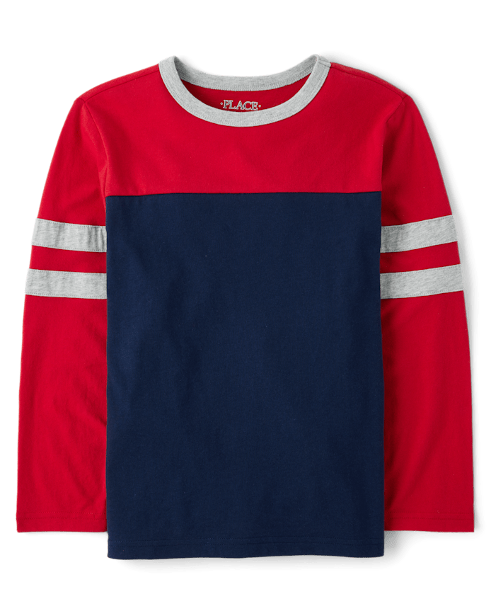 Franela M/L Roja y Azul 10/12T