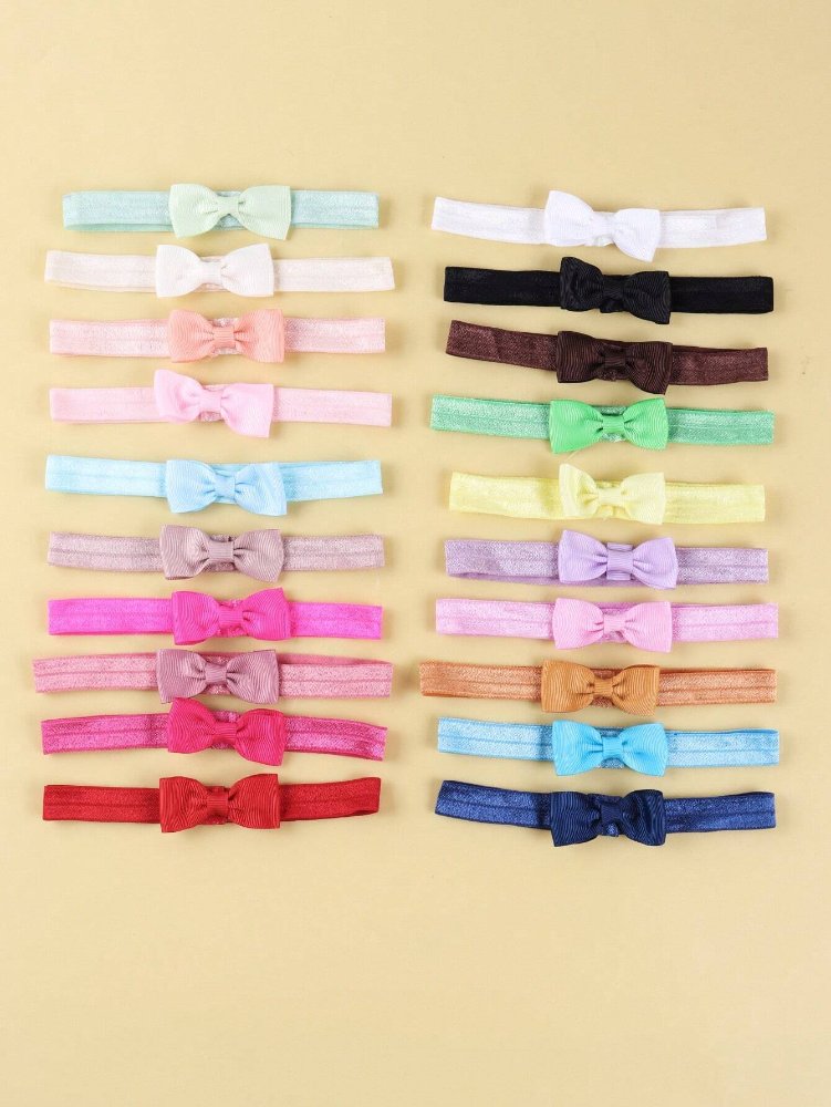 Set de 2 Cintillos de bebe colores varios lazo sencillo