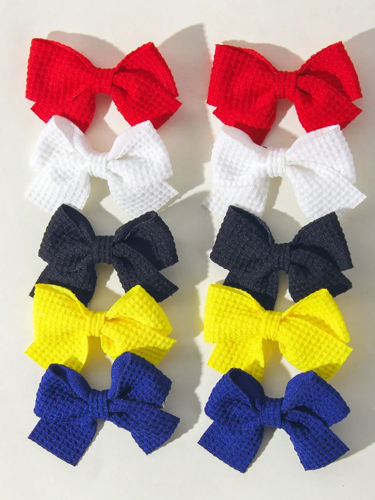 Paq 5 Pares de Lazos tela texturizada de colores escolares