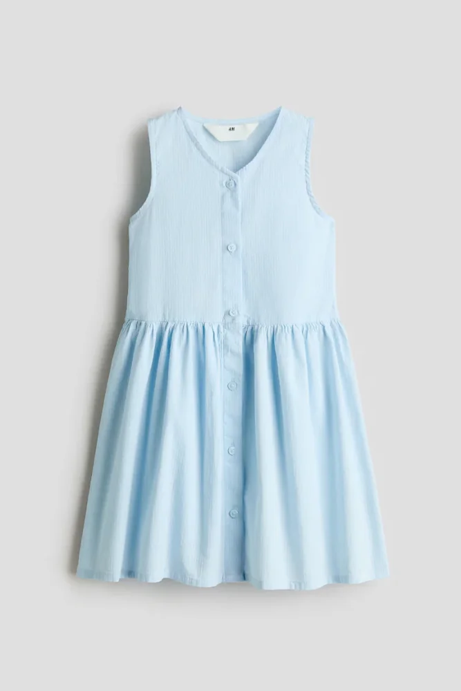 Vestido S/M Celeste tela galleta 6/7T