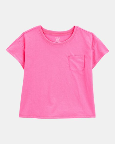Franela Fucsia con bolsillo de niña 6/7T