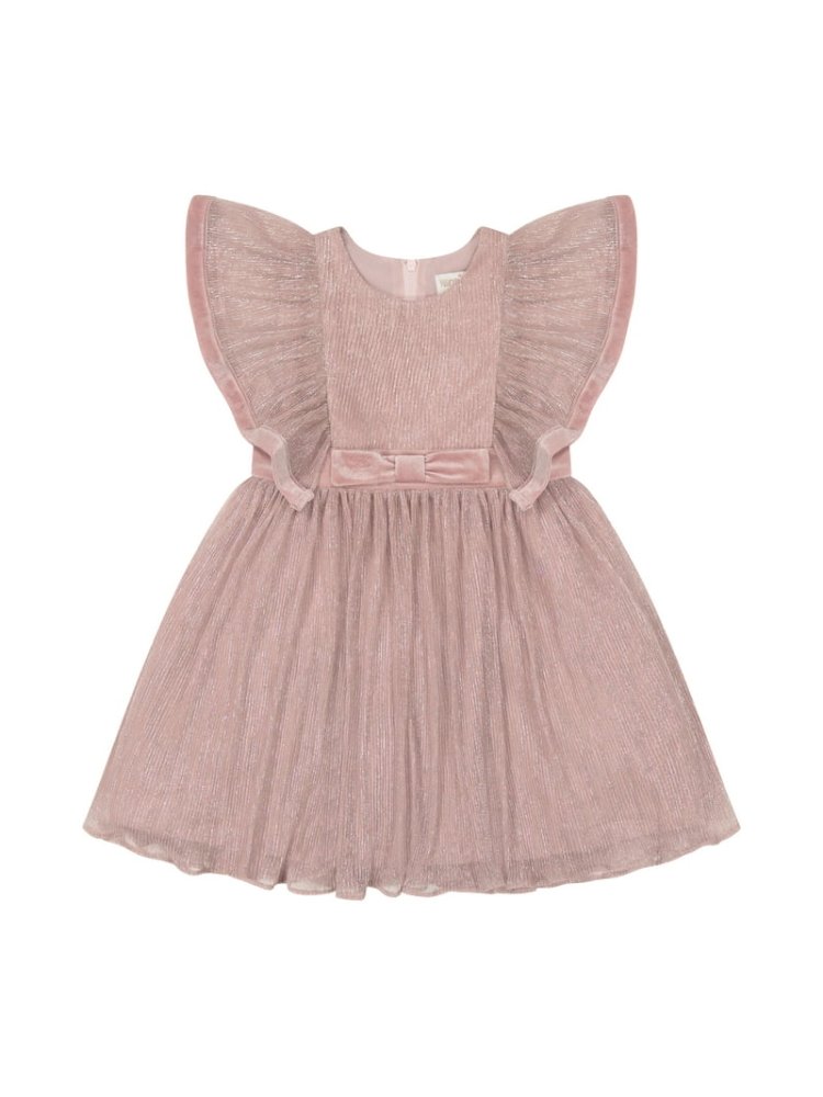 Vestido Plisado Rosa Metalizado 3T