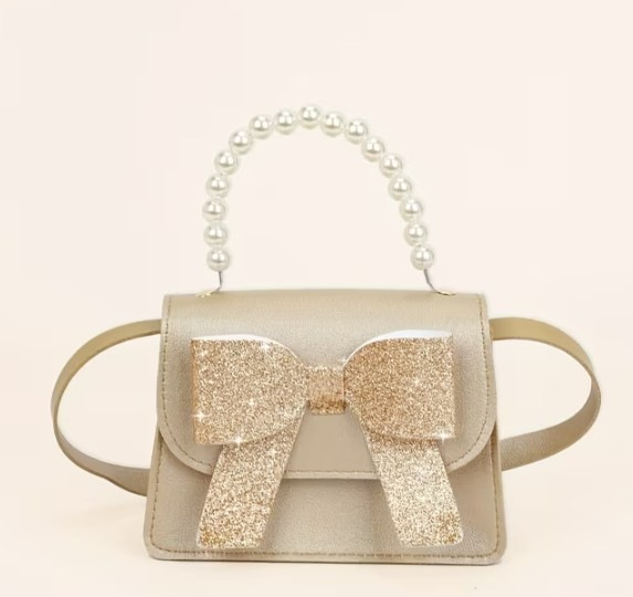 Cartera Dorada con lazo