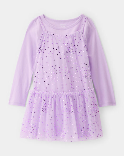 Set de vestido morado con brillantes 5T