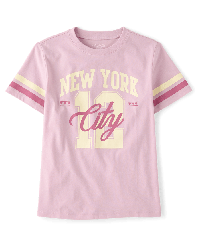 Franela Rosa Deportiva de Niña NEW YORK CITY 7/8T