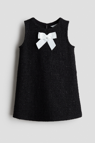 Vestido S/M Negro con lazo blanco 6T