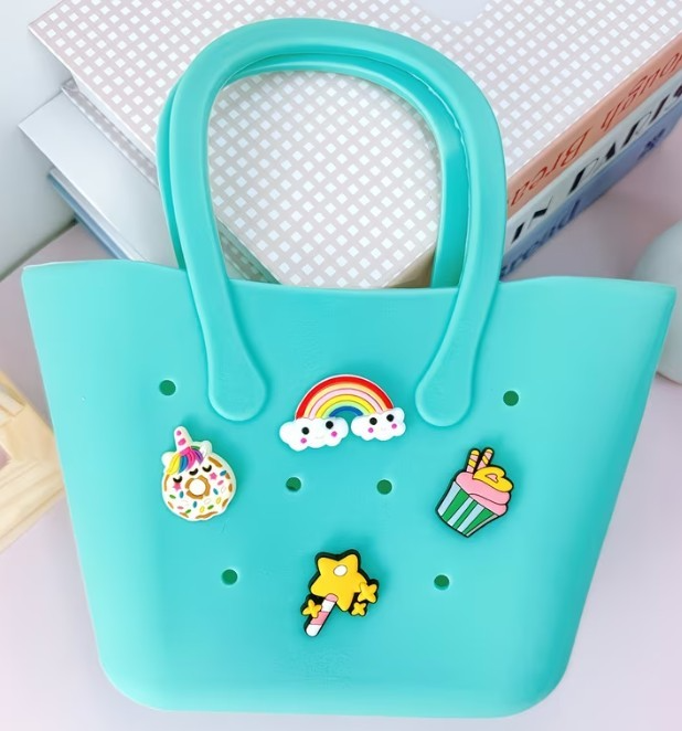 Bolso Plastico verde tipo cross