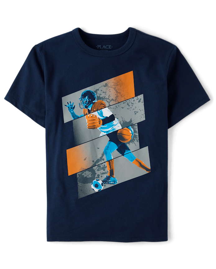 Franela Azul Oscuro Figura Deportista 7/8T