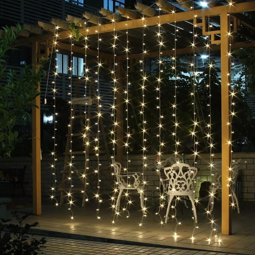 CASCADA 500 LUCES (CABLE TRANSPARENTE, 10 METROS)