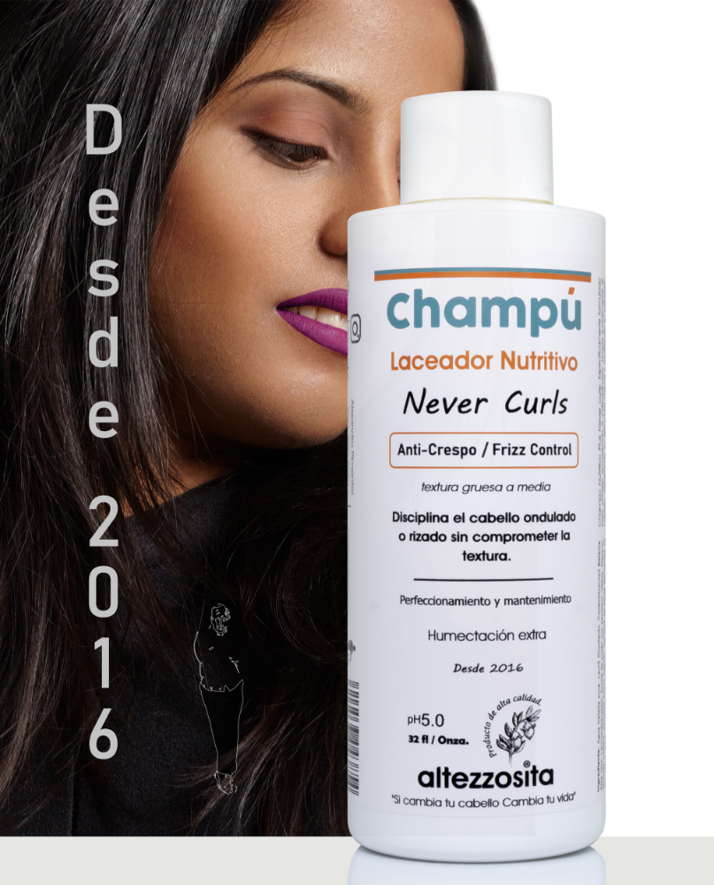 Champú Laceador Nutritivo Never Curls  34 onza Altezzosita By Alejandro Pimentel